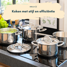 Sola Cookware set Blizz 4-Piece Stainless Steel - Saucepan ø 16, 18, 20 cm & Saucepan ø 16 cm - suitable for all heat sources