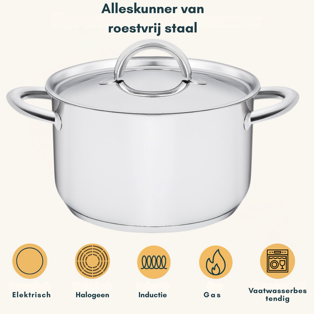 Sola Cookware set Blizz 4-Piece Stainless Steel - Saucepan ø 16, 18, 20 cm & Saucepan ø 16 cm - suitable for all heat sources