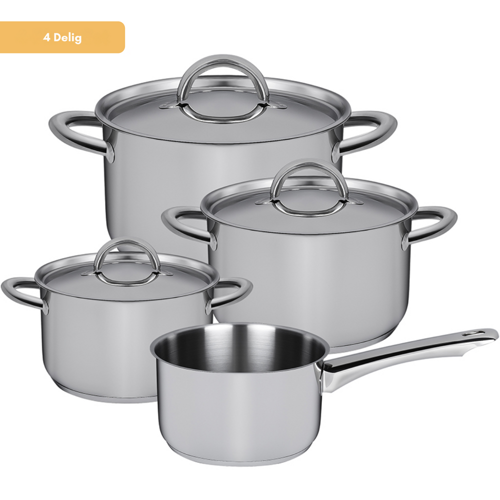 Sola Cookware set Blizz 4-Piece Stainless Steel - Saucepan ø 16, 18, 20 cm & Saucepan ø 16 cm - suitable for all heat sources