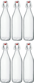 Bormioli Rocco Swing Top Bottles Giara - Transparent - 1 Litre - 6 pieces