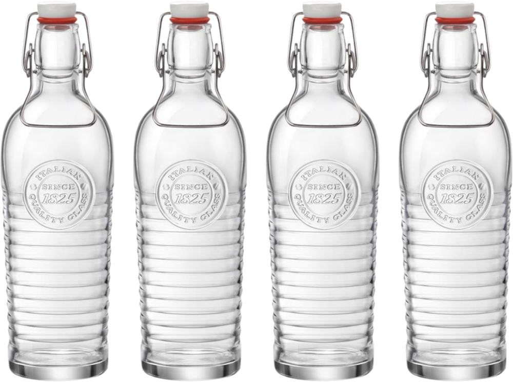 Bormioli Rocco Beaker bottles / Weck bottles Officina 1825 - Transparent - 1.2 liters - 4 pieces