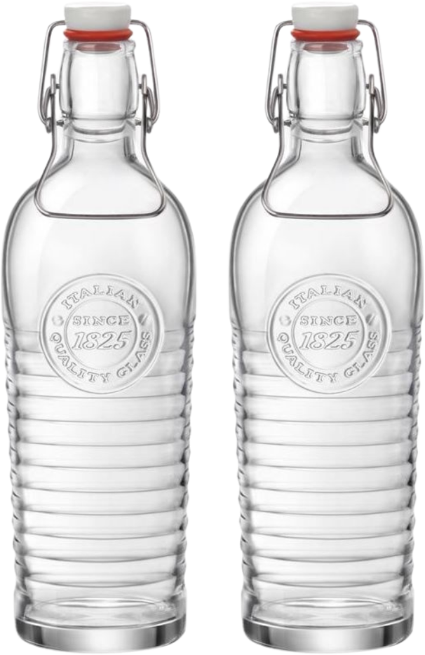 Bormioli Rocco Botellas con cierre / Botellas Weck Officina 1825 - Transparente - 1.2 litros - 2 unidades
