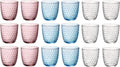 Bormioli Rocco Colored Water Glasses - Glass Set Slot - 18 pieces