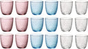 Bormioli Rocco Colored Water Glasses - Glass Set Slot - 18 pieces