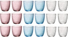Bormioli Rocco Colored Water Glasses - Glass Set Slot - 18 pieces