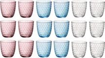 Bormioli Rocco Colored Water Glasses - Glass Set Slot - 18 pieces