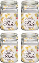 Bormioli Rocco Weck jars Fido - 11 x 11 cm / 1 liter - square - 4 pieces
