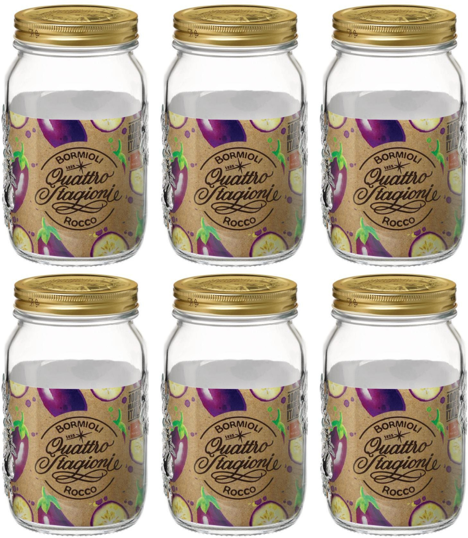 Bormioli Rocco tarros de conserva Quattro Stagioni - ø 11 cm / 1 litro - 6 unidades
