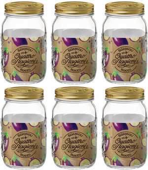Bormioli Rocco tarros de conserva Quattro Stagioni - ø 11 cm / 1 litro - 6 unidades