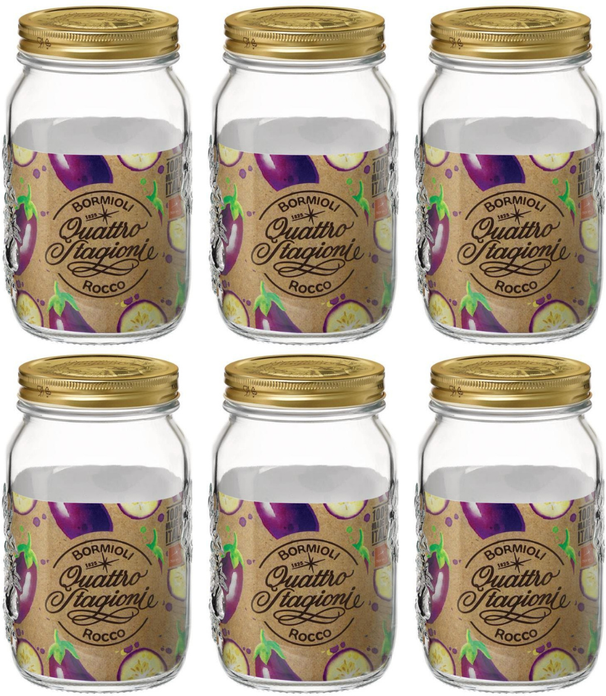 Bormioli Rocco tarros de conserva Quattro Stagioni - ø 11 cm / 1 litro - 6 unidades