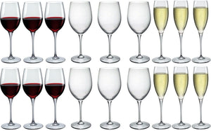 Bormioli Rocco Set de copas de vino Premium (Copas de vino y copas de champán) - Set de 18 piezas