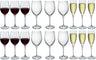 Bormioli Rocco Wine Glass Set Premium (Wine glasses & Champagne glasses) - 18 piece set