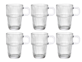 Vasos para latte macchiato Bormioli Rocco - vasos para Irish coffee - tazas de café con asa - apilables - Barshine 315 ml - 6 unidades