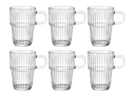 Vasos para latte macchiato Bormioli Rocco - vasos para Irish coffee - tazas de café con asa - apilables - Barshine 315 ml - 6 unidades