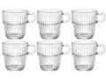 Vasos para té Bormioli Rocco - tazas de café con asa - apilables - Barshine 250 ml - 6 unidades
