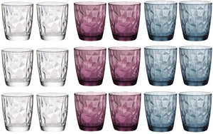 Bormioli Rocco Set de vasos - Vasos de agua - Tumblers - Diamond 300 ml - 18 Piezas