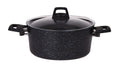 Cookinglife Cooking Pot with Lid - Black Speckle - Aluminum ø 20 cm / 2.7 liters - Suitable for all heat sources - standard non-stick coating