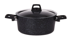 Cookinglife Olla con tapa - Black Speckle - Aluminio ø 20 cm / 2.7 litros - Apta para todas las fuentes de calor - recubrimiento antiadherente estándar