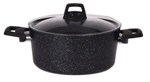 Cookinglife Cooking Pot with Lid - Black Speckle - Aluminum Ø 22 cm / 3.5 Liters - Suitable for all heat sources - standard non-stick coating