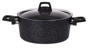 Cookinglife Olla con tapa - Black Speckle - Aluminio Ø 22 cm / 3.5 litros - Apta para todas las fuentes de calor - recubrimiento antiadherente estándar