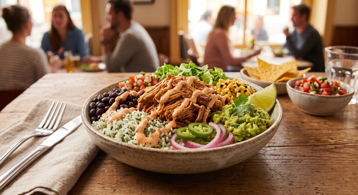 Juicy pulled pork on a bed of perfect rice