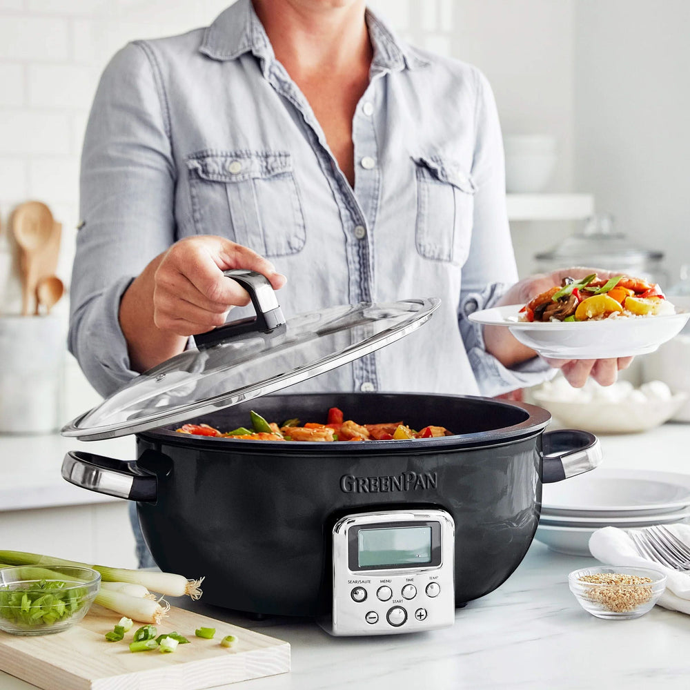 GreenPan Multicooker / Omnicooker - 5.7 Liter - Black - Ceramic Non-Stick Coating