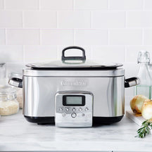 GreenPan Slow Cooker - 6.0 Liter - Stainless Steel - Ceramic Non-Stick Coating