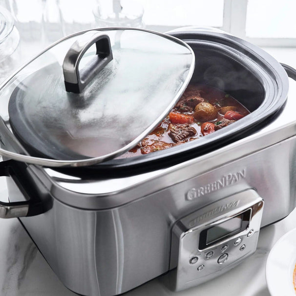 GreenPan Slowcooker - 6.0 Liter - RVS - Capa antiadherente cerámica