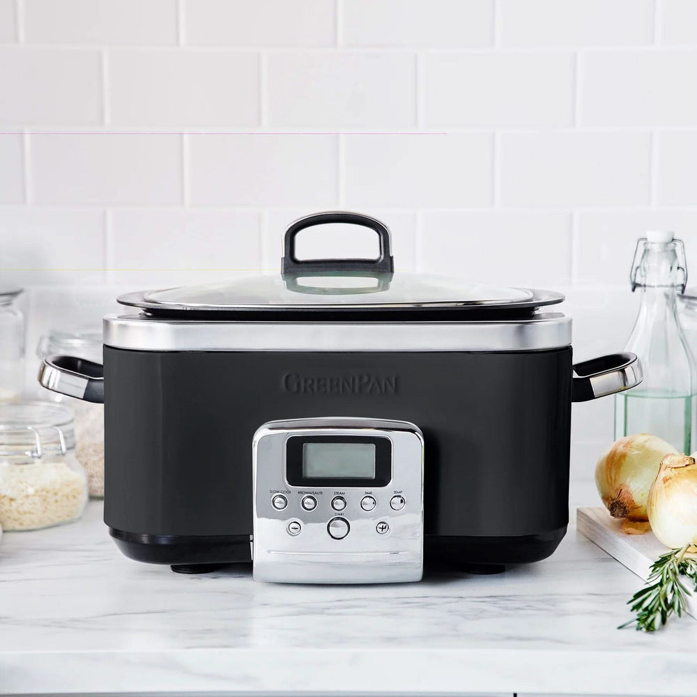 GreenPan Slow Cooker - 6.0 Liter - Black - Ceramic Non-Stick Coating