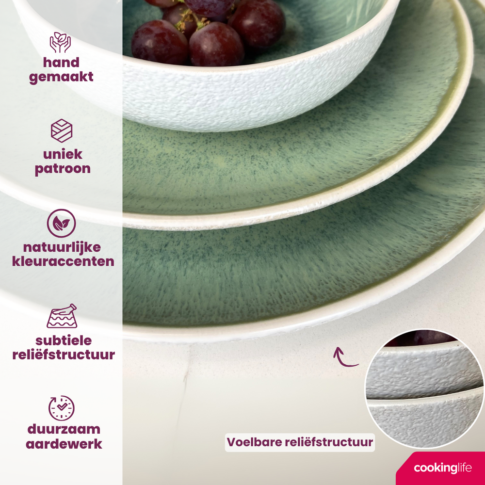 Cookinglife Dinner Plates Belize ø 25 cm - 6 pieces