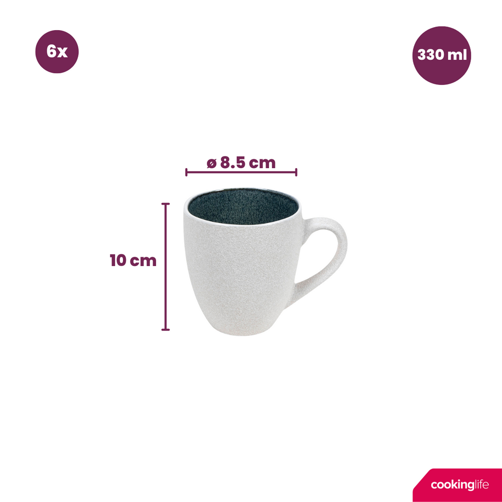Cookinglife Mugs Belize 330 ml - 6 pieces