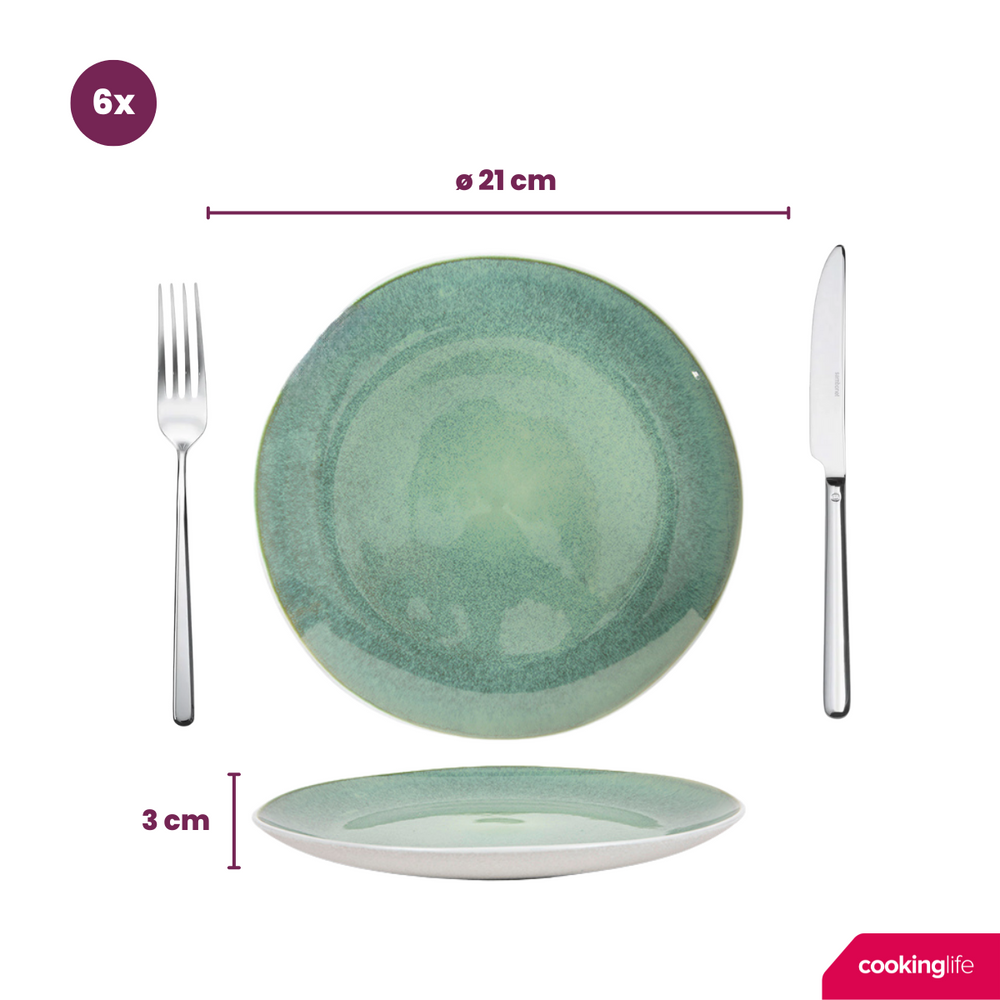 Cookinglife Side Plates / Dessert Plates Belize ø 21 cm - 6 Pieces