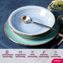 Cookinglife Deep Plates / Pasta Bowls Delice Blue ø 21 cm - 6 pieces