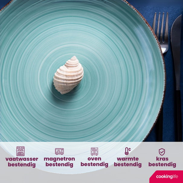 Cookinglife Dinner Plates Delice Blue ø 26.5 cm - 6 pieces