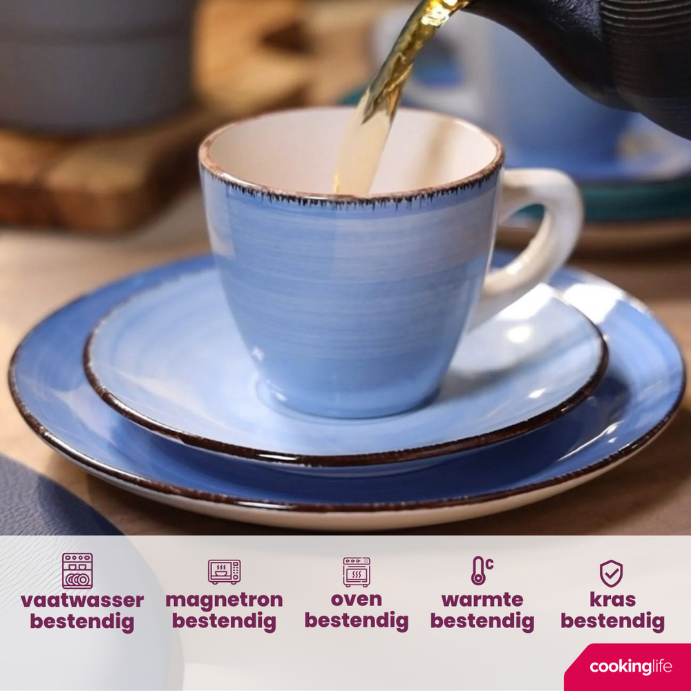 Cookinglife Mugs Delice Blue 350 ml - 6 pieces