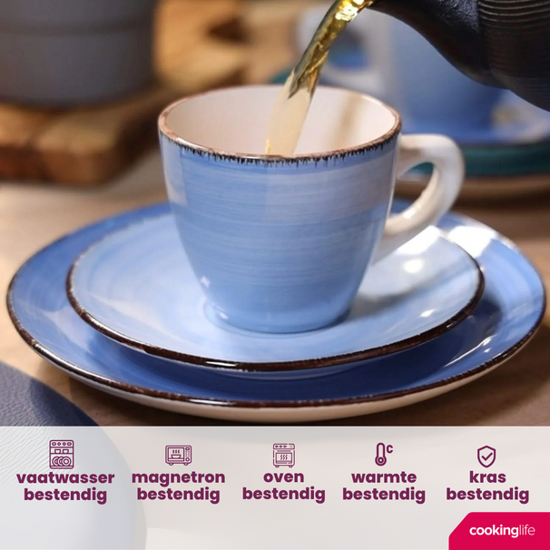 Tazas de café / tazas Senseo Delice azul 180 ml - 6 piezas Cookinglife