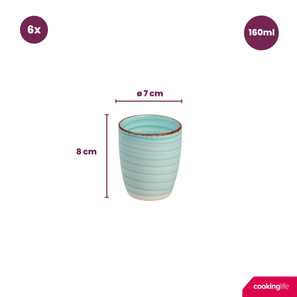 Cookinglife Coffee Cups / Senseo Cups - Delice Blue 180 ml - 6 pieces