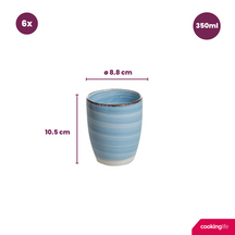 Cookinglife Delice Blue Mugs 350 ml - 6 pieces