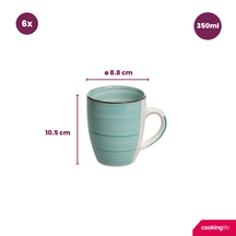 Cookinglife Mugs Delice Blue 350 ml - 6 pieces