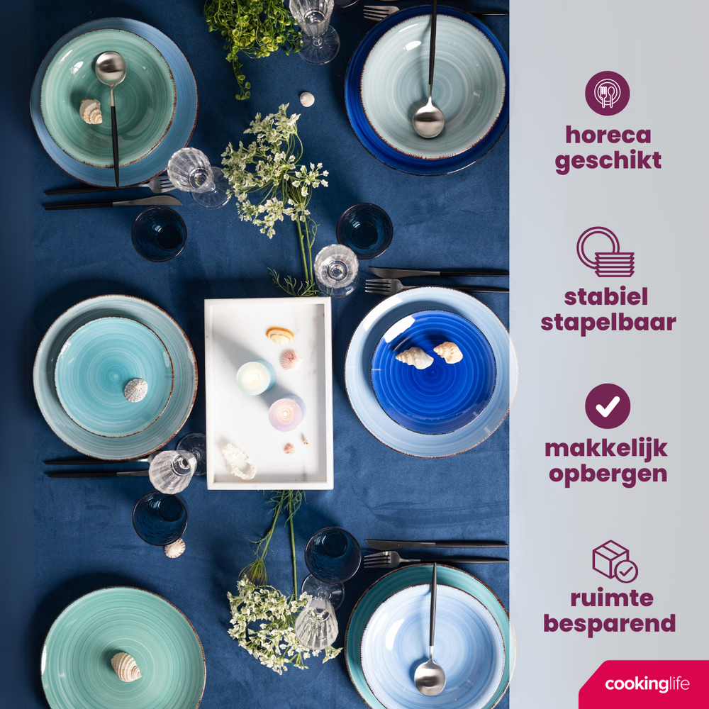 Cookinglife Side Plates / Dessert Plates Delice Blue ø 19 cm - 6 pieces