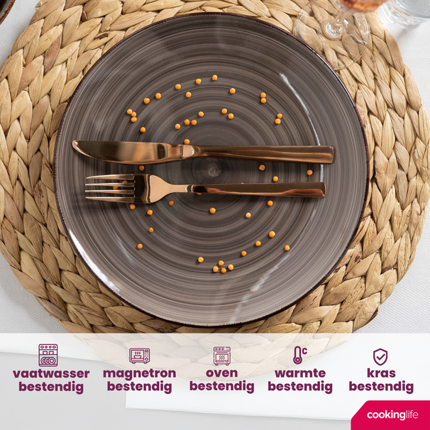 Cookinglife Dinner Plates Delice Gray ø 26.5 cm - 6 pieces