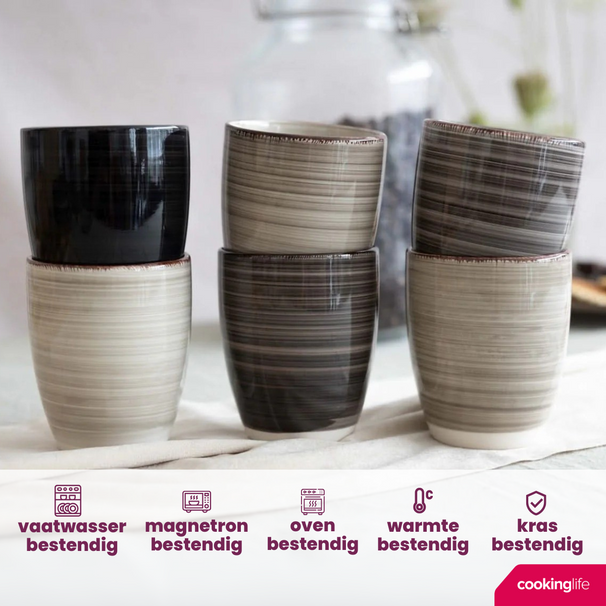 Tazas de café / tazas Senseo Cookinglife Delice gris 180 ml - 6 unidades