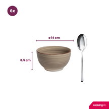 Cookinglife Soup Bowls / Bowls Delice Gray ø 14 cm - 6 pieces
