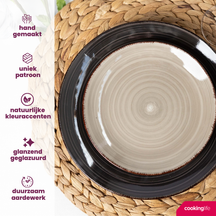 Cookinglife Side Plates / Dessert Plates Delice Grey ø 19 cm - 6 pieces