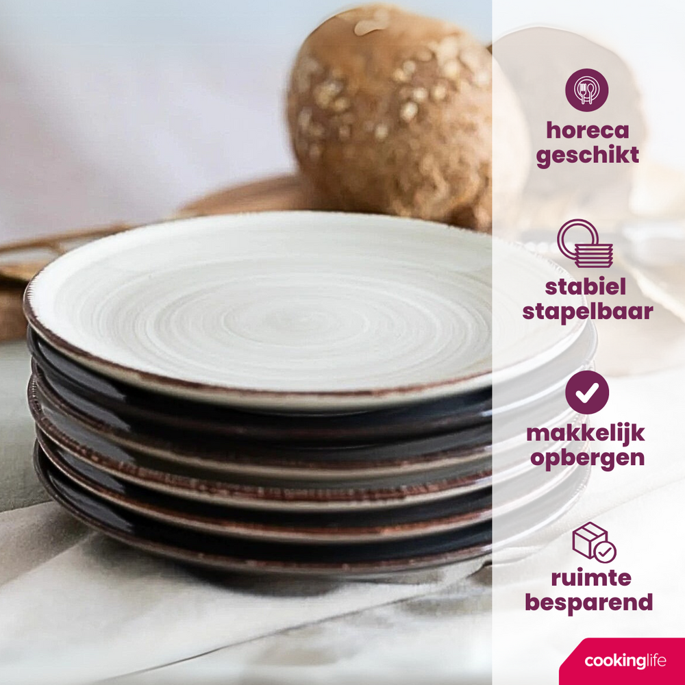 Cookinglife Side Plates / Dessert Plates Delice Grey ø 19 cm - 6 pieces