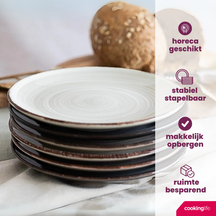 Cookinglife Side Plates / Dessert Plates Delice Grey ø 19 cm - 6 pieces