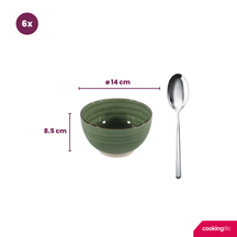 Cookinglife Soup Bowls / Bowls Delice Green ø 14 cm - 6 pieces