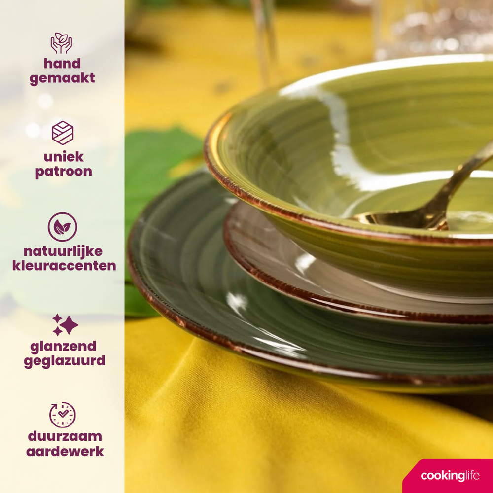 Cookinglife Small Bowls Delice Green ø 12 cm - 6 pieces