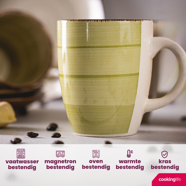Cookinglife Mugs Delice Green 350 ml - 6 pieces