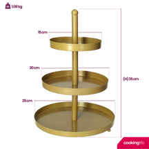 Cookinglife Etagere metal / gold - ø 15, 20 & 25 cm - 3 Layer